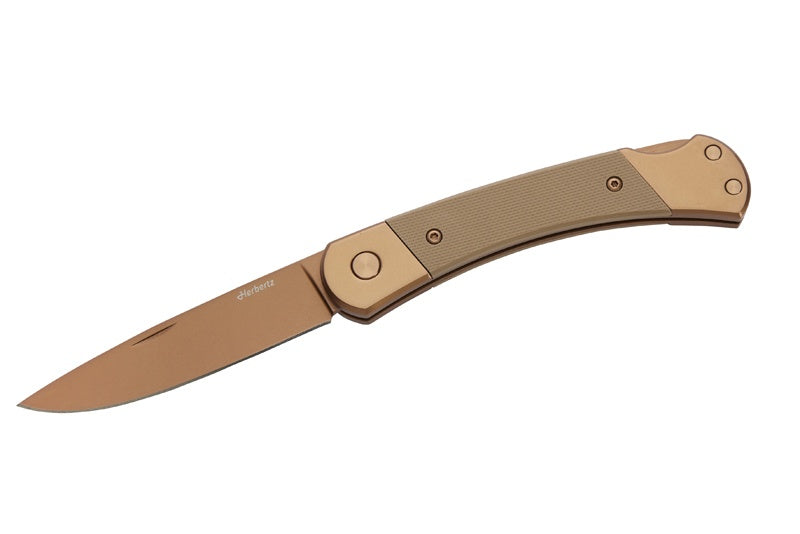 Briceag Herbertz Taschenmesser Titanbeschichtung Rosengold Sand - Oțel D2, Mâner Ergonomic