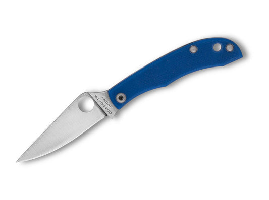 Briceag Honeybee G10 Blue PlainEdge Spyderco- Maner G10 Albastru, Lama Neteda