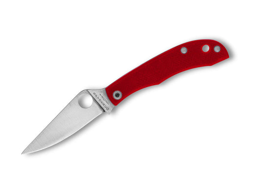 Briceag Honeybee G10 Red PlainEdge Spyderco- Maner G10 Rosu, Lama PlainEdge