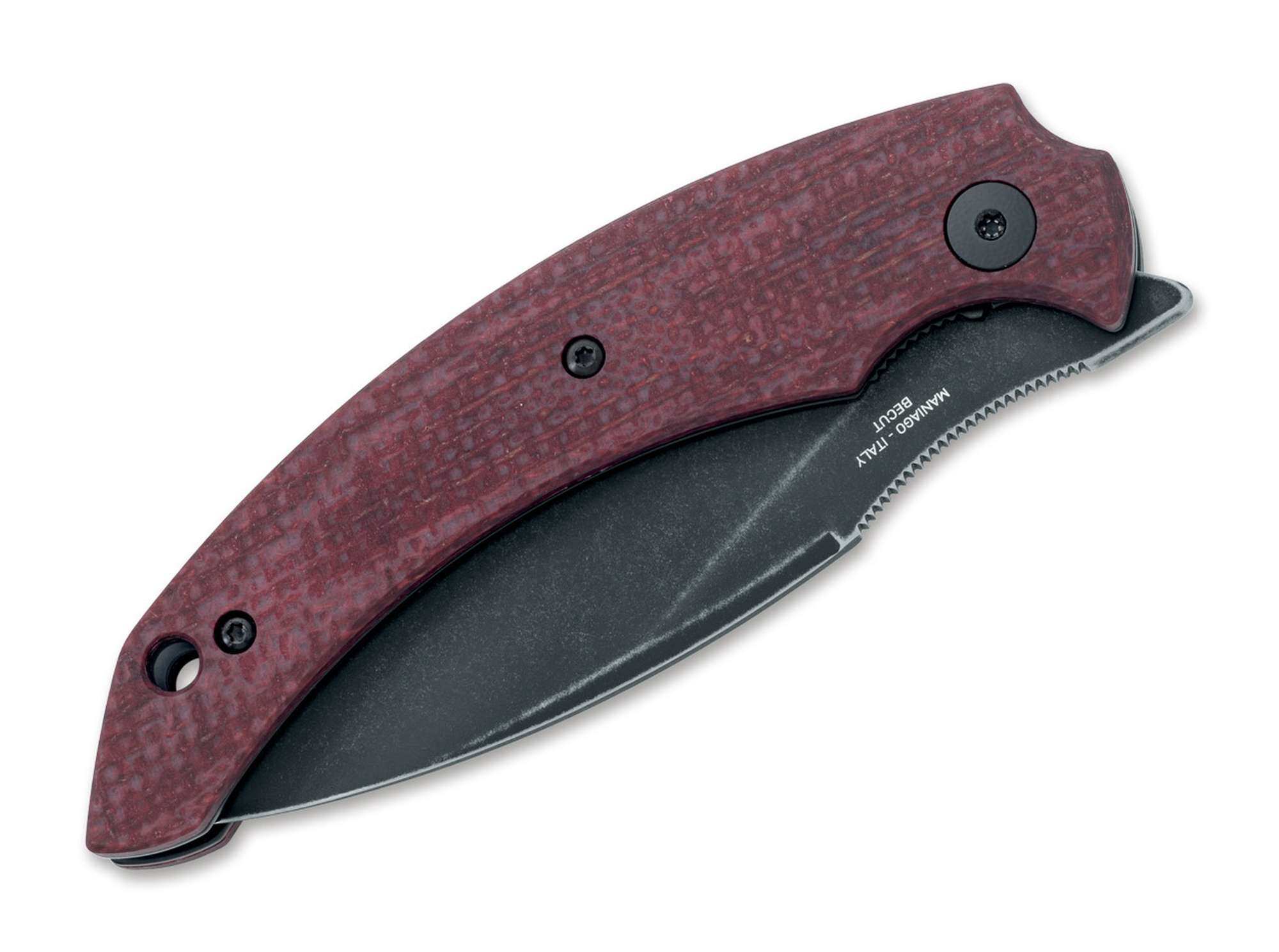 Briceag Honos Plum Jute Micarta Fox Knives- Lamă Becut, Mâner Micarta