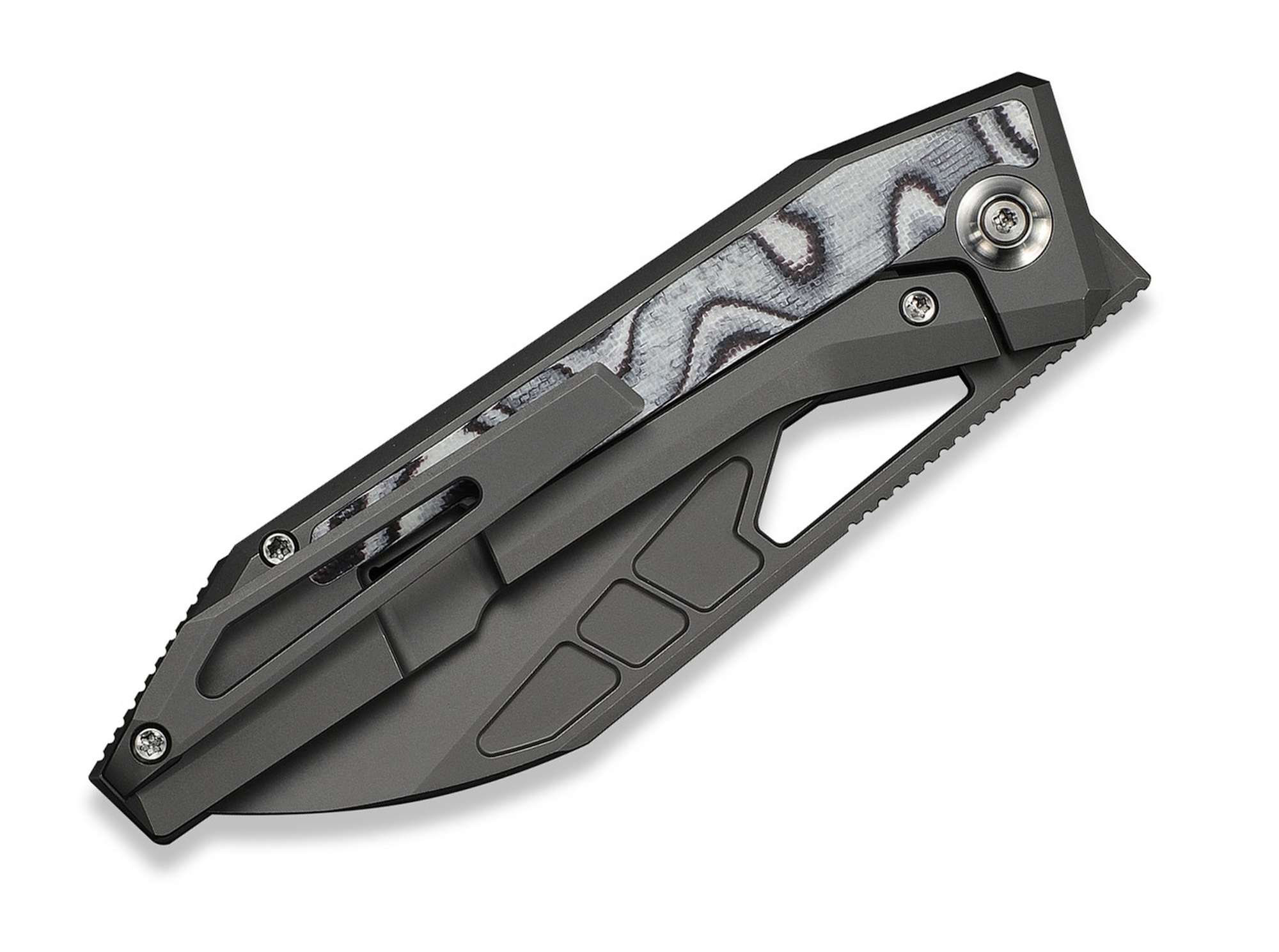 Briceag Inceptus M390 Ti White & Black G10 WE Knife- Lama M390, Maner Titan & G10