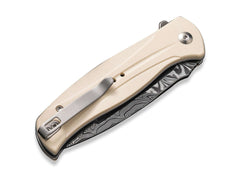 Briceag Incindie Damascus G10 Ivory CIVIVI- Lama Damasc, Sistem Button Lock