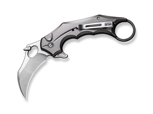 Briceag Incisor II Aluminum Grey CIVIVI- Design Karambit, Mecanism Button Lock