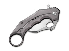 Briceag Incisor II Aluminum Grey CIVIVI- Design Karambit, Mecanism Button Lock
