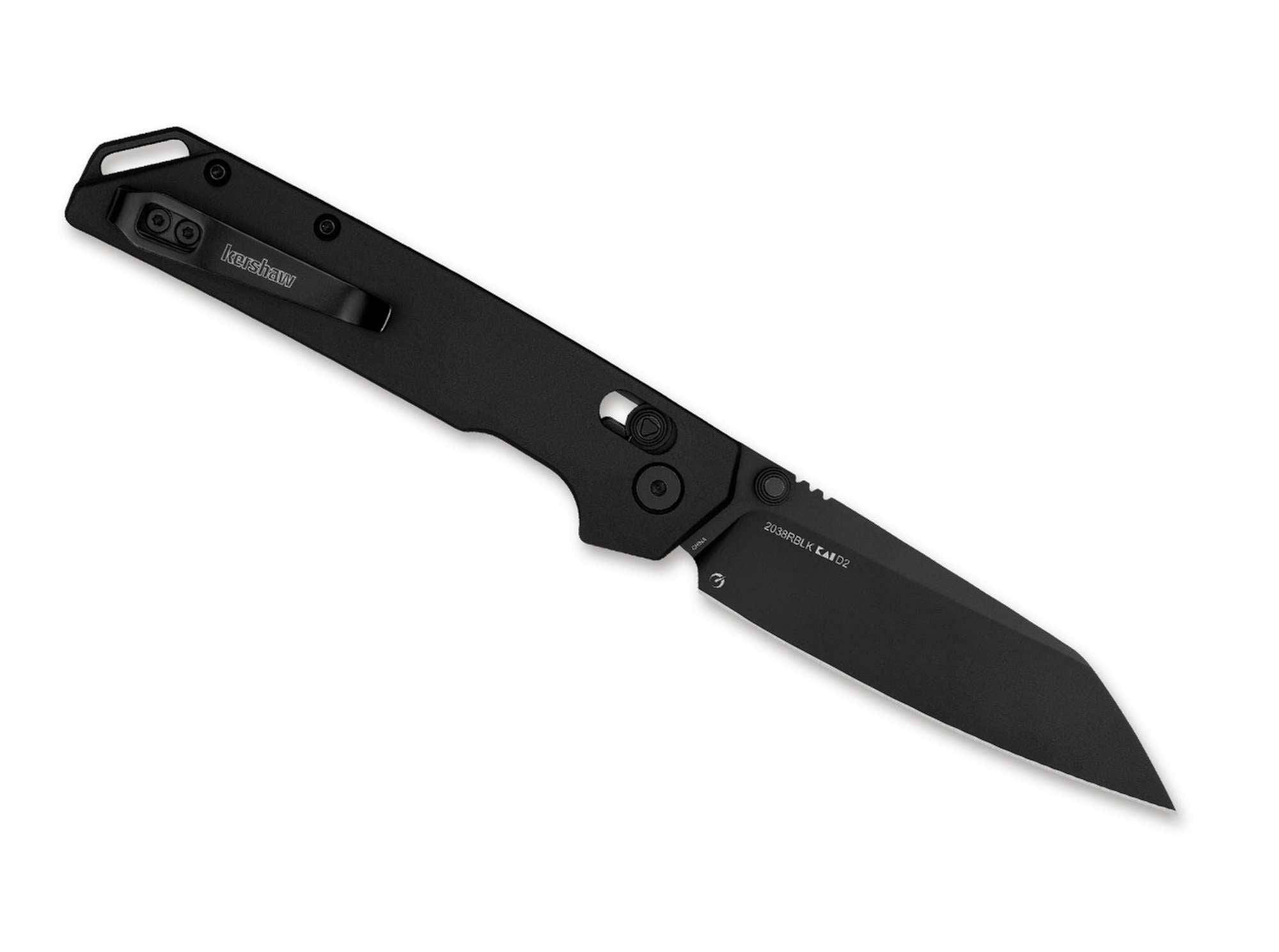 Briceag Iridium Reverse Tanto Black Kershaw- Lama D2, Blocare DuraLock