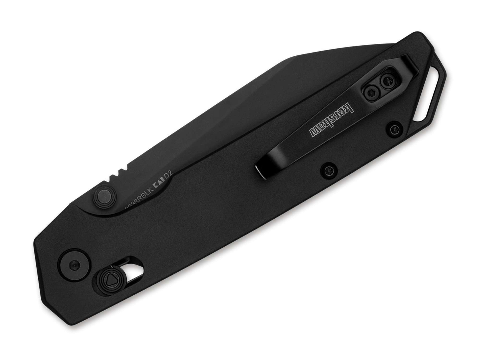 Briceag Iridium Reverse Tanto Black Kershaw- Lama D2, Blocare DuraLock