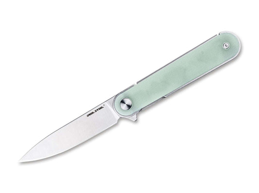 Briceag Iris Flipper G10 Natural Real Steel- Ultra-usor, Lama Drop-point