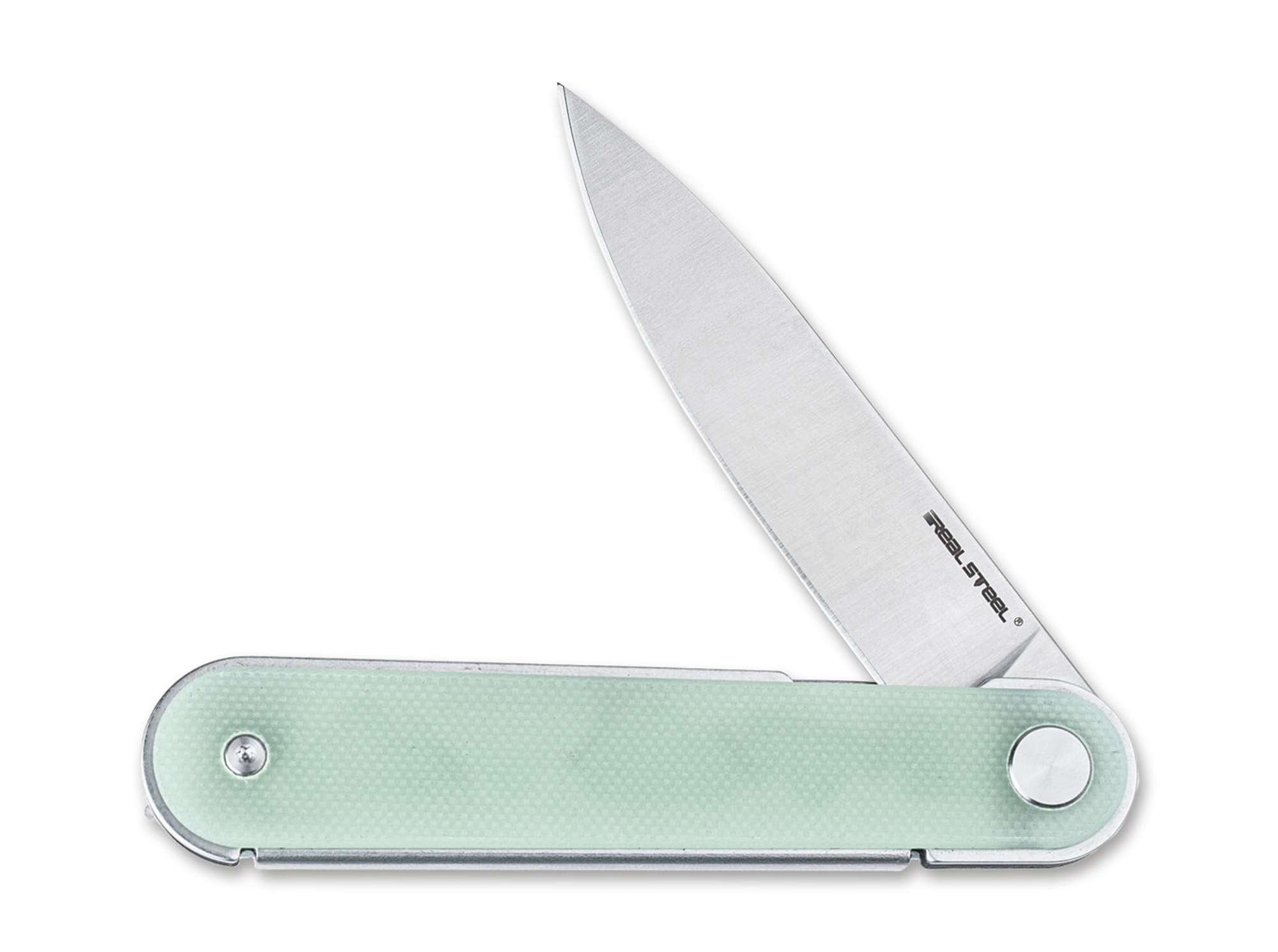 Briceag Iris Flipper G10 Natural Real Steel- Ultra-usor, Lama Drop-point