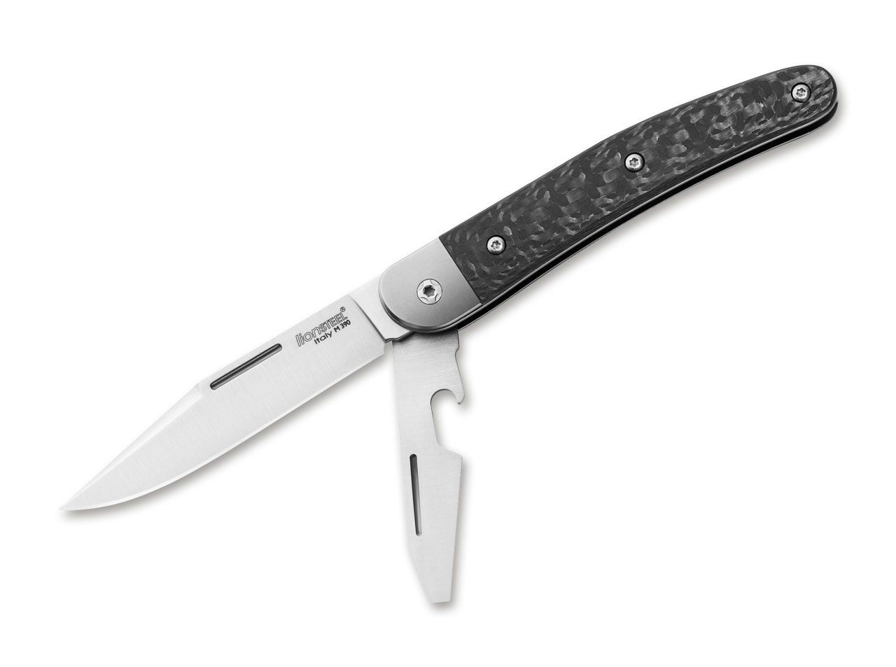 Briceag Jack Two CF LionSteel- Lama M390, Maner Fibra de Carbon