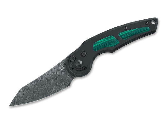 Briceag Jupiter Titanium Malachite Damascus Fox Knives- Radius Lock, Maner Titan