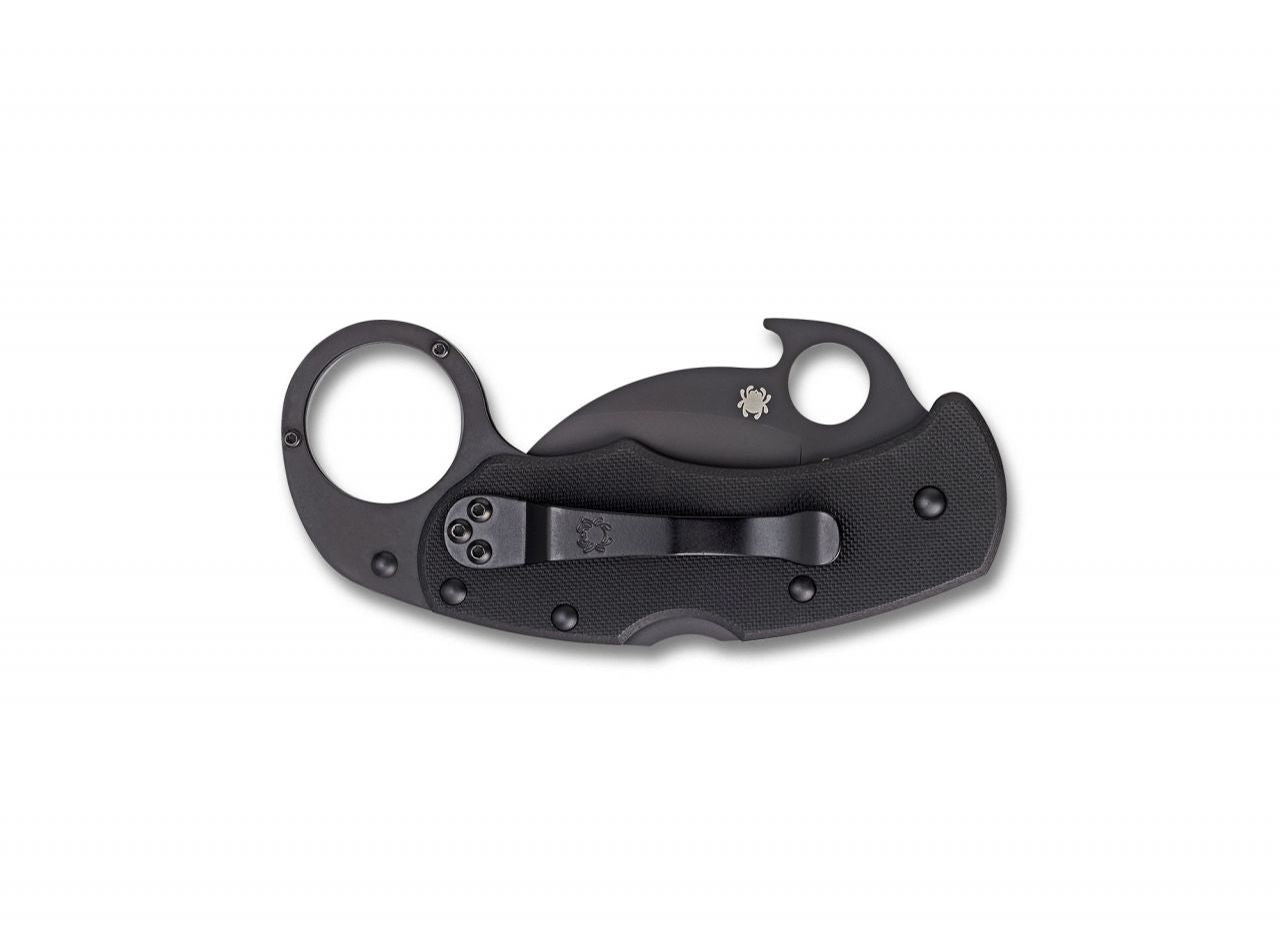 Briceag Karahawk Black G10 Black Blade Spyderco- Lama VG-10 Neagra, Maner G10 Texturat