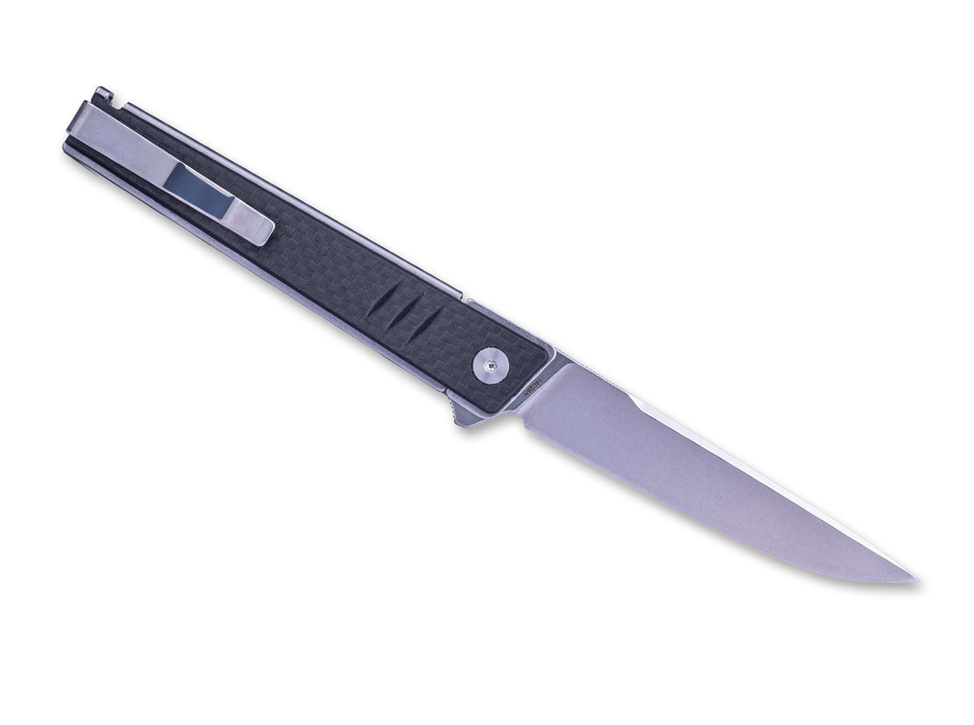Briceag Kikashi G10 CF Black Real Steel- Maner G10 Carbon, Deschidere Flipper