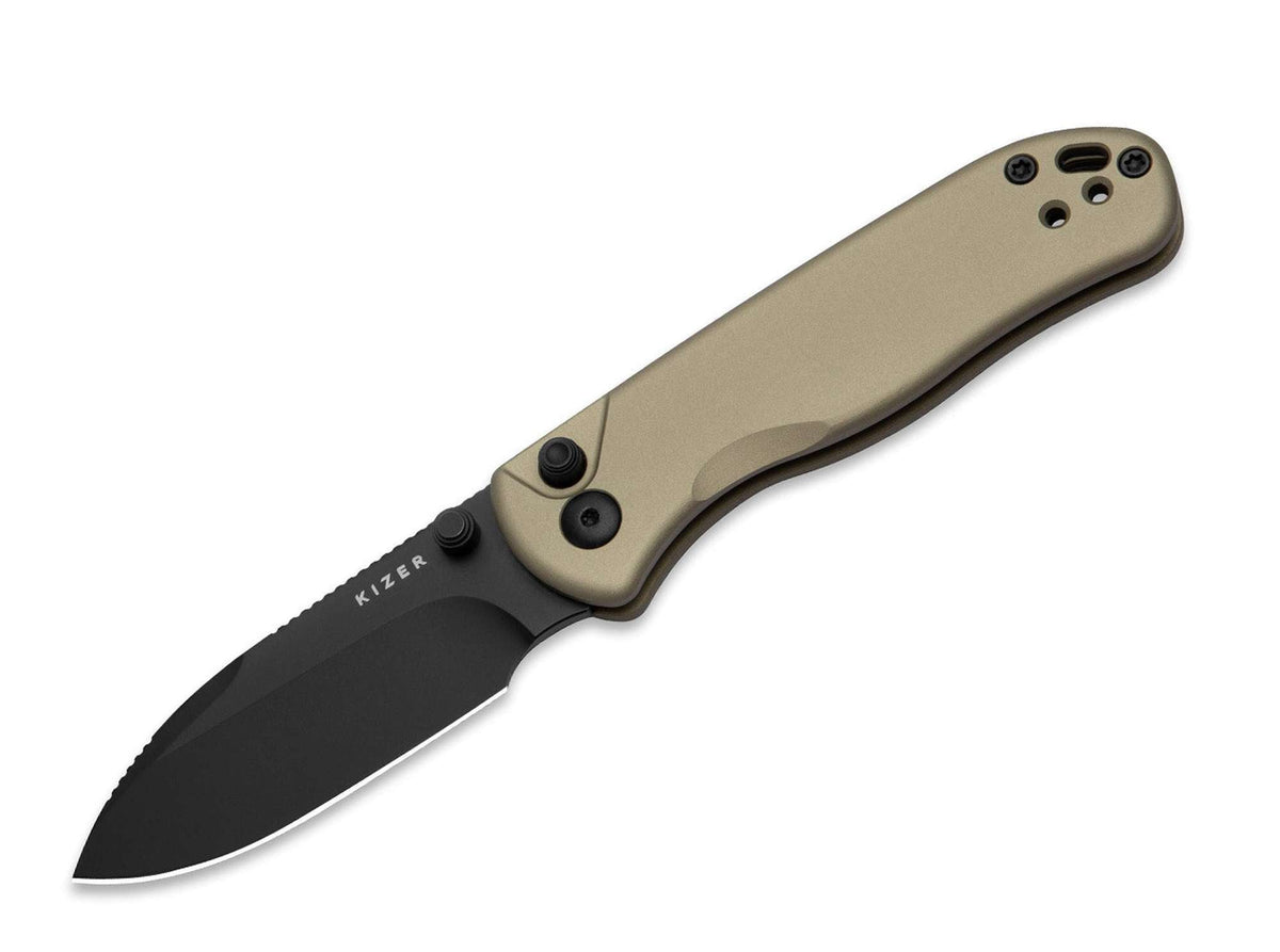 Briceag Kizer Drop Bear 2 Nitro-V Tan – Cuțit EDC Modern cu Button Lock