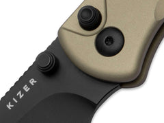 Briceag Kizer Drop Bear 2 Nitro-V Tan – Cuțit EDC Modern cu Button Lock