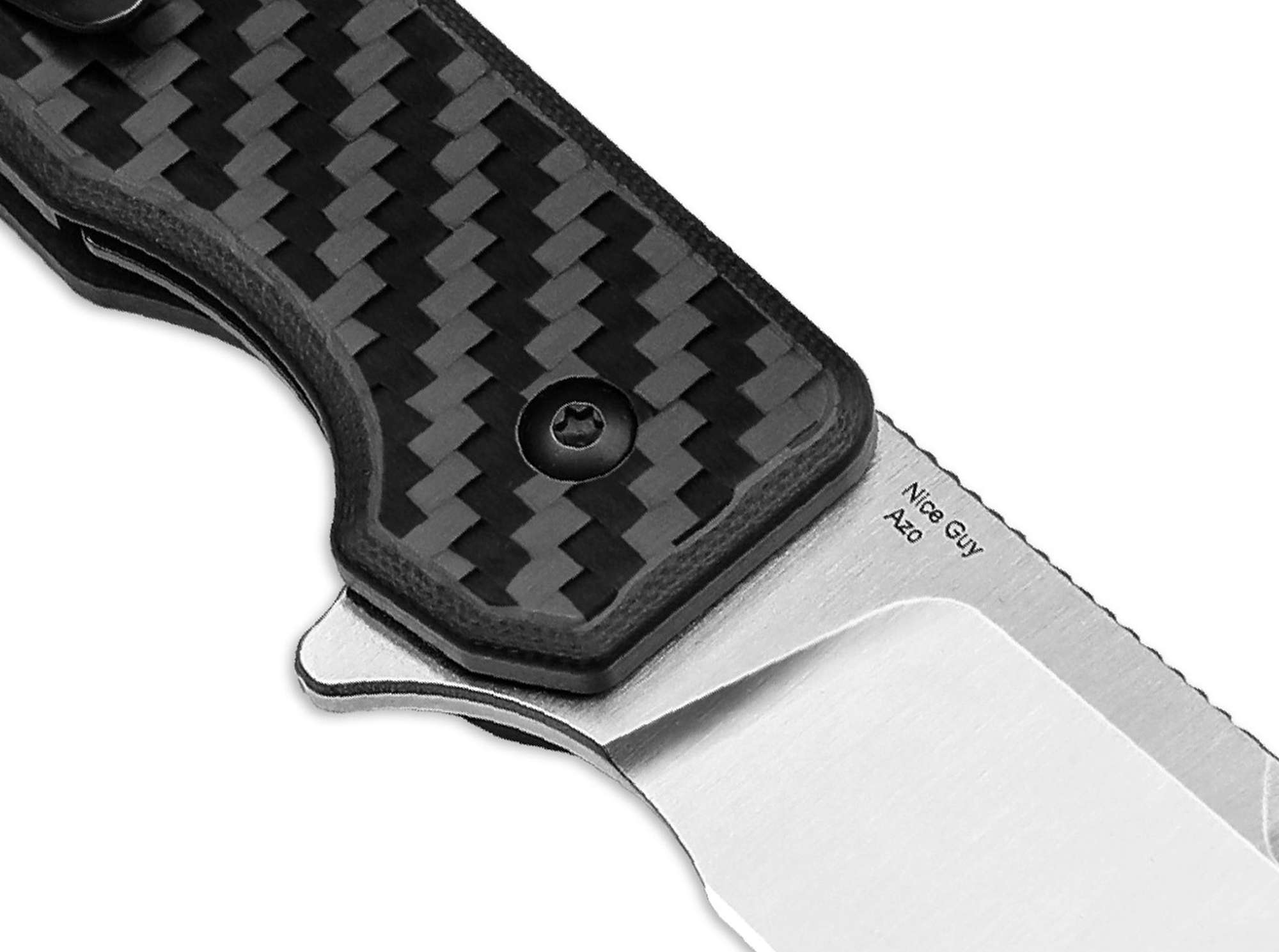 Briceag Kizer Nice Guy CF- Maner Carbon, Lama Droppoint