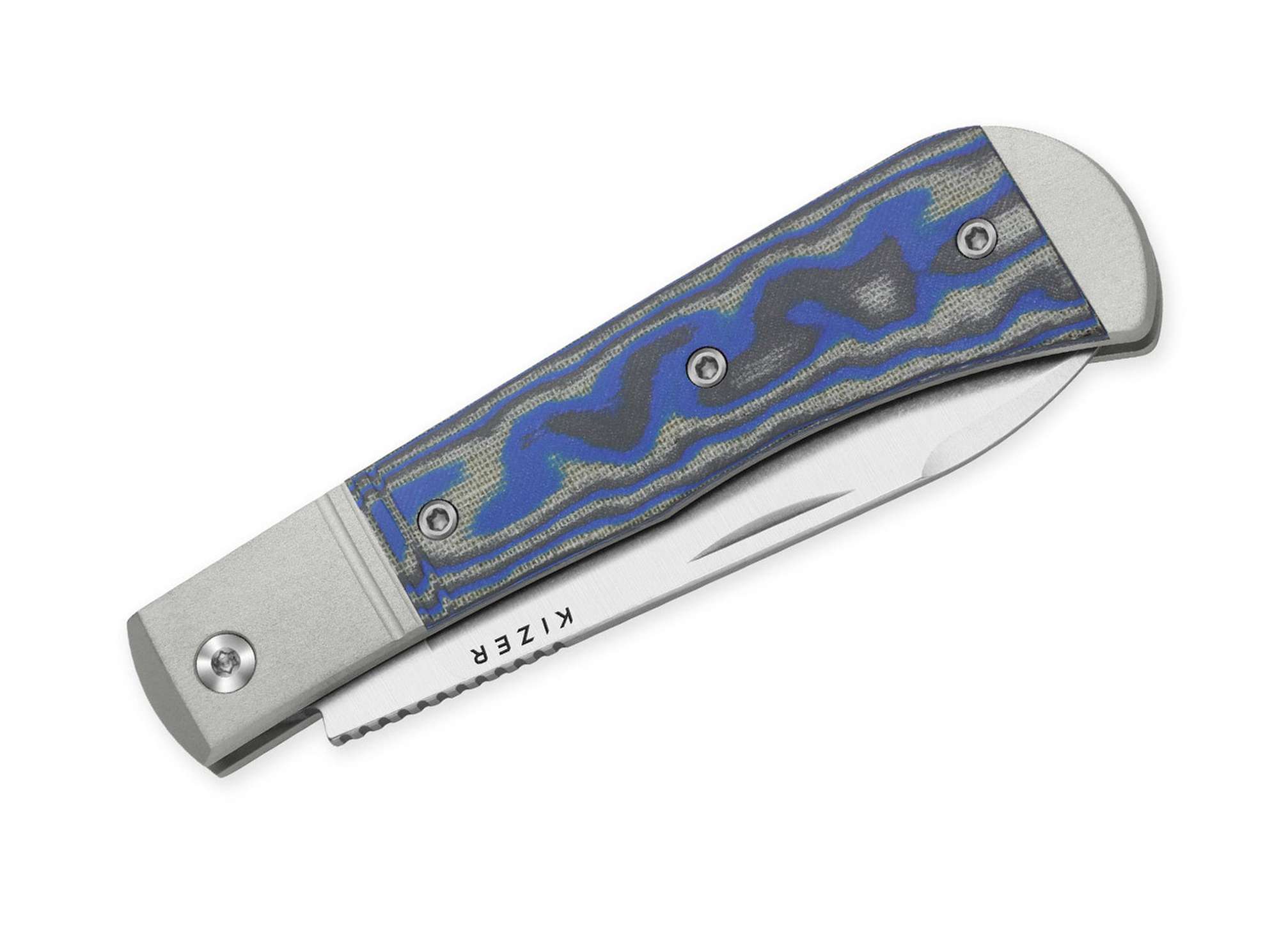 Briceag Kizer Trestle D Nitro-V – Cuțit EDC Slipjoint Modern cu Micarta și Aluminiu