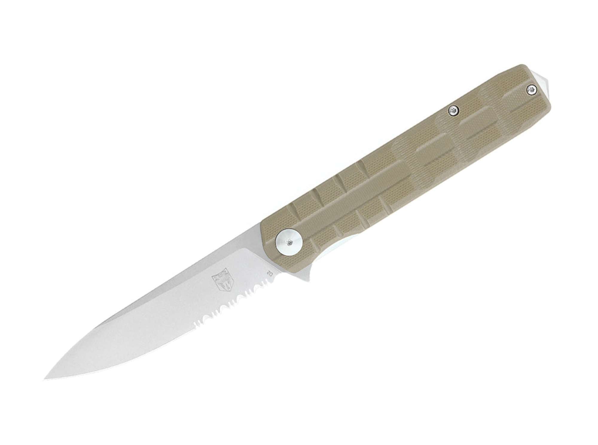 Briceag Kuzio G10 Tan Drop Serrated CobraTec- Lama D2, Liner Lock
