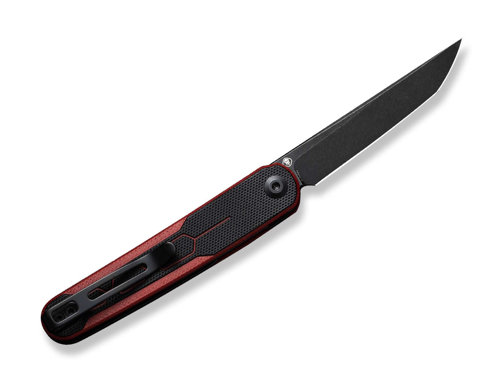 Briceag KwaiQ Milled G10 Burgundy & Black CIVIVI- Lama Tanto, Maner G10 Texturat