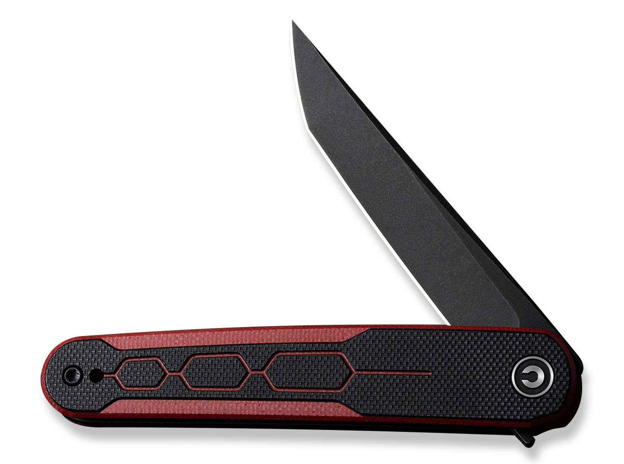 Briceag KwaiQ Milled G10 Burgundy & Black CIVIVI- Lama Tanto, Maner G10 Texturat