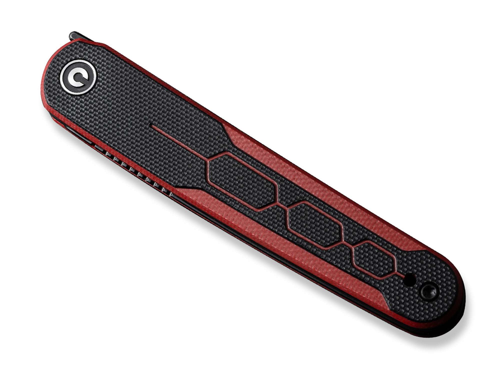 Briceag KwaiQ Milled G10 Burgundy & Black CIVIVI- Lama Tanto, Maner G10 Texturat