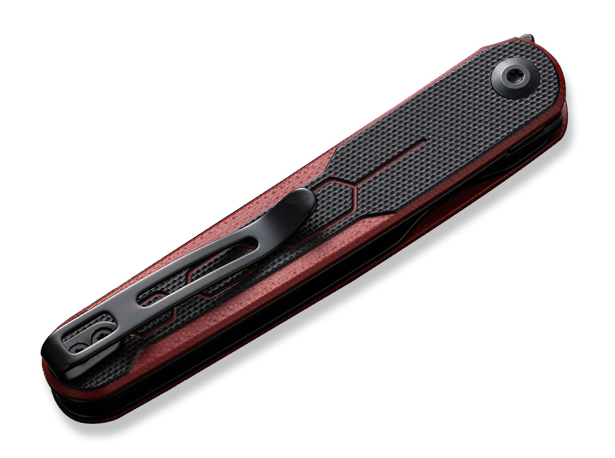 Briceag KwaiQ Milled G10 Burgundy & Black CIVIVI- Lama Tanto, Maner G10 Texturat