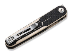 Briceag KwaiQ Milled G10 Ivory & Black Damascus CIVIVI- Lama Damasc, Maner G10