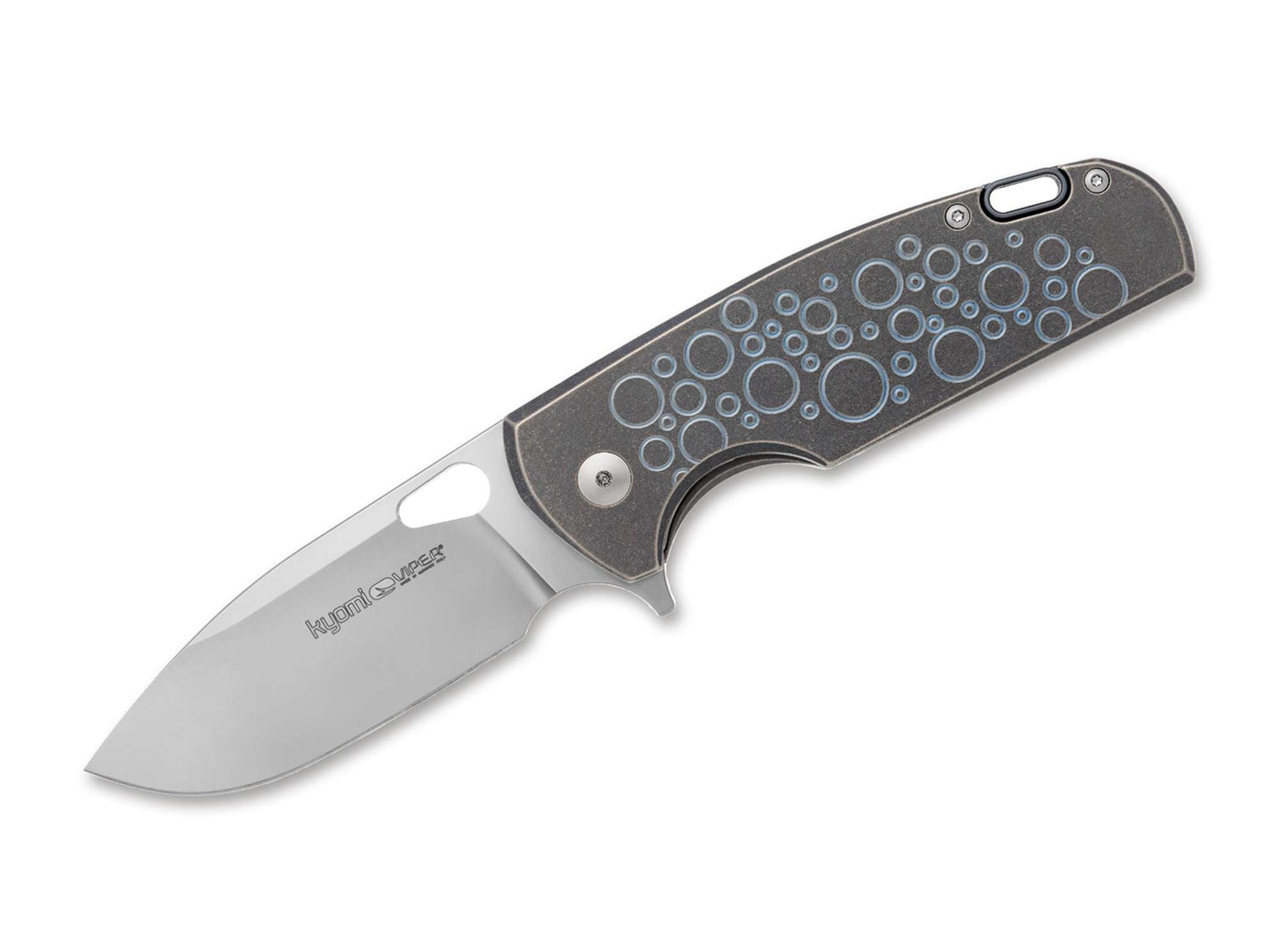 Briceag Kyomi Titanium Bubbles Blue Ltd. Edition Viper- Editie Limitata, Maner Titan Albastru