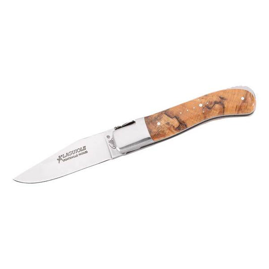 Briceag LAGUIOLE GENTLEMAN Fontenille Pataud - Oțel 12C27, Backlock, Mâner Mesteacăn