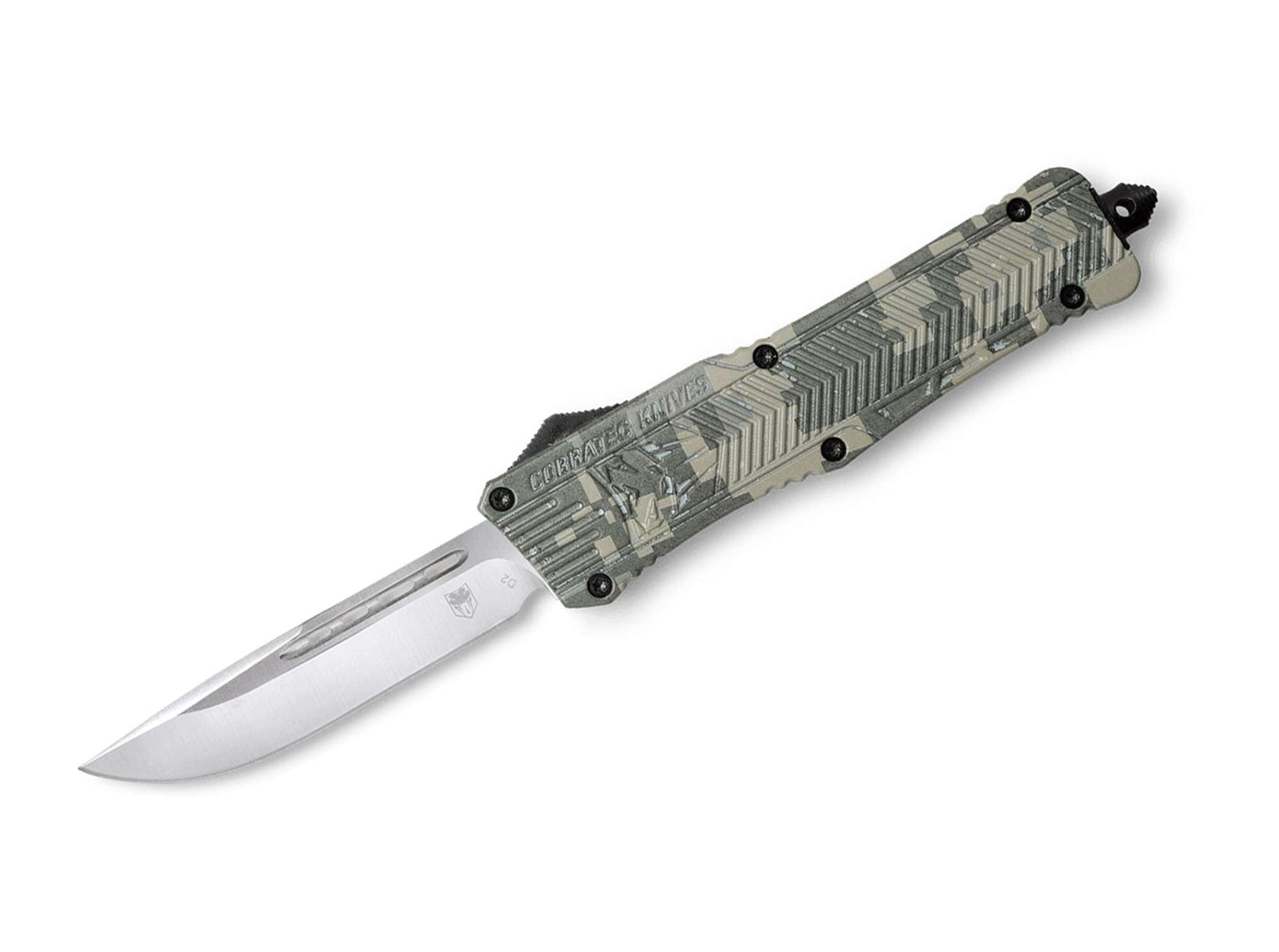 Briceag Large Army Digi Camo CTK-1 Drop CobraTec- Lama Drop Point D2, Mecanism OTF Rapid