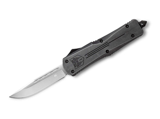 Briceag Large Stonewash FS-3 Drop CobraTec- Lamă D2 Drop Point, Mecanism OTF