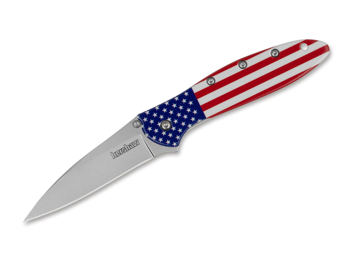 Briceag Leek Aluminum USA Flag Kershaw- Maner Drapel SUA, Deschidere Asistata