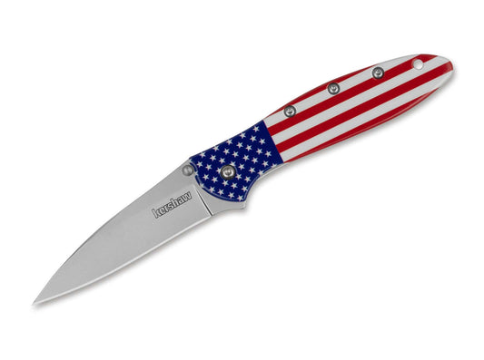 Briceag Leek Aluminum USA Flag Kershaw- Maner Drapel SUA, Deschidere Asistata