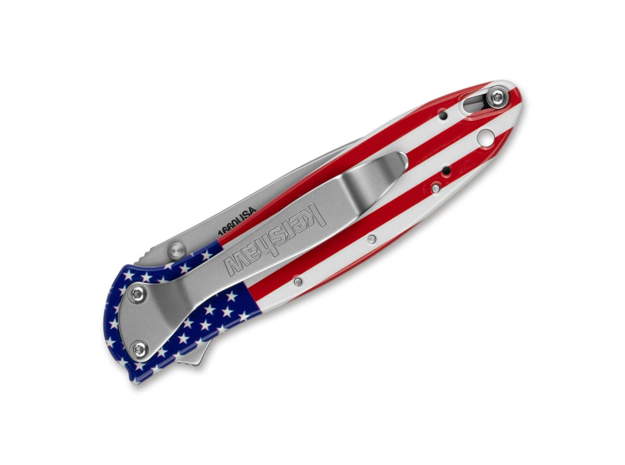 Briceag Leek Aluminum USA Flag Kershaw- Maner Drapel SUA, Deschidere Asistata
