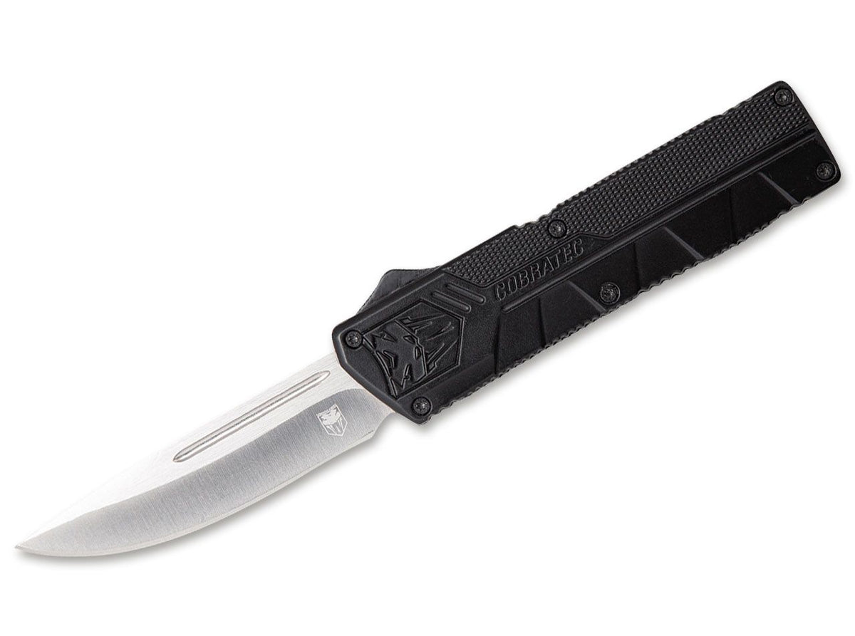 Briceag Lightweight Black OTF CobraTec- Lama D2, Mâner Aluminiu Robust