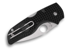 Briceag Lil’ Native Lightweight Black FRN PlainEdge Spyderco- Design Compact, Deschidere Rapida