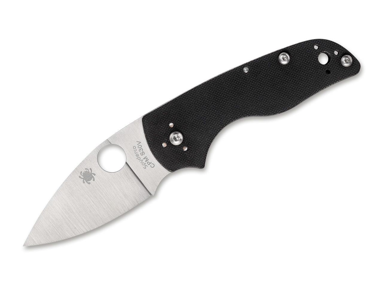 Briceag Lil' Native Slipit Black Spyderco- Lama CPM-S-30V, Maner G10 Texturat
