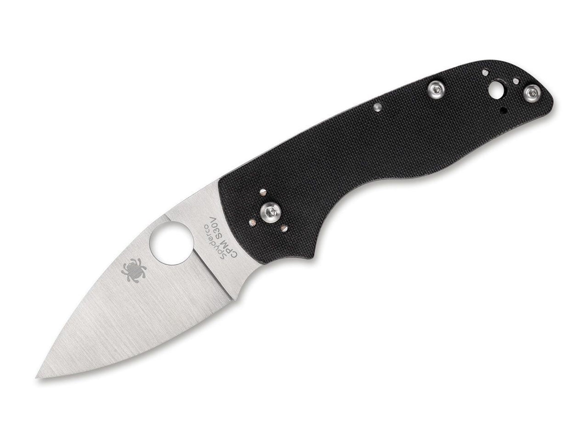 Briceag Lil' Native Slipit Black Spyderco- Lama CPM-S-30V, Maner G10 Texturat
