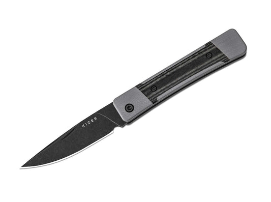Briceag Little Grand Nitro-V G10 Black Micarta Kizer- Lamă Nitro-V, Slipjoint