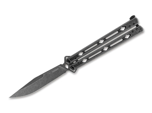 Briceag Lucha Blackwash Kershaw- Design Balisong, Fabricat in SUA