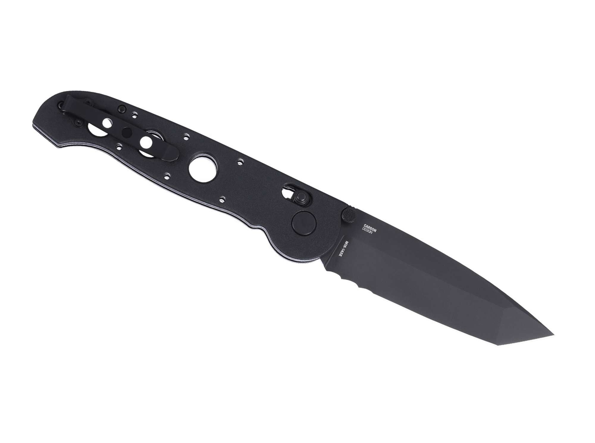 Briceag M16-14XK All Black CRKT- Lama Tanto Serrata, Design Tactic