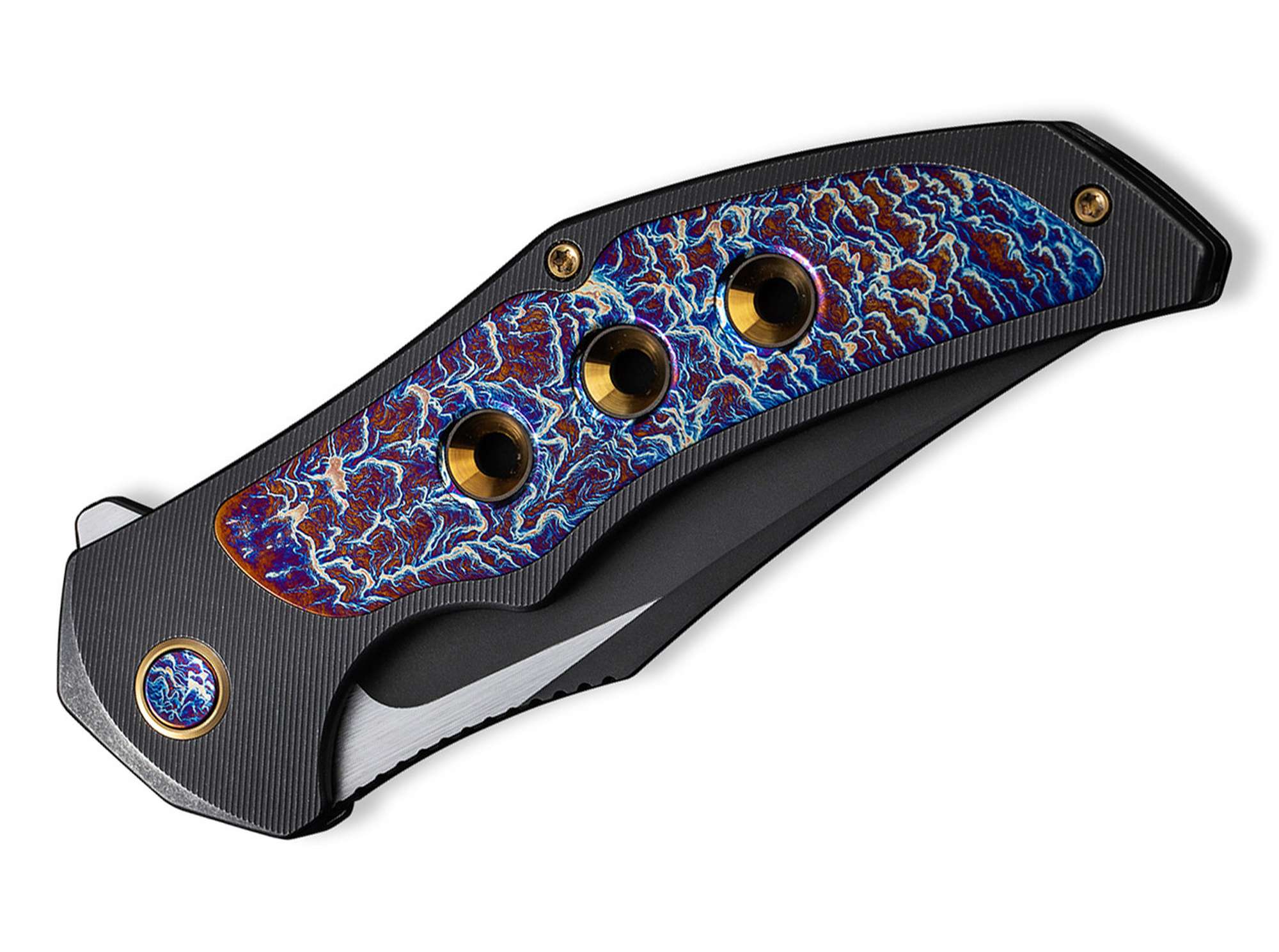 Briceag Magnetron Black Flamed Titanium WE Knife- Lama CPM-20CV, Maner Titan Flamat