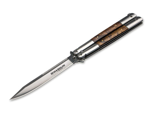 Briceag Magnum Balisong Wood Large Böker- Maner Lemn, Design Usor