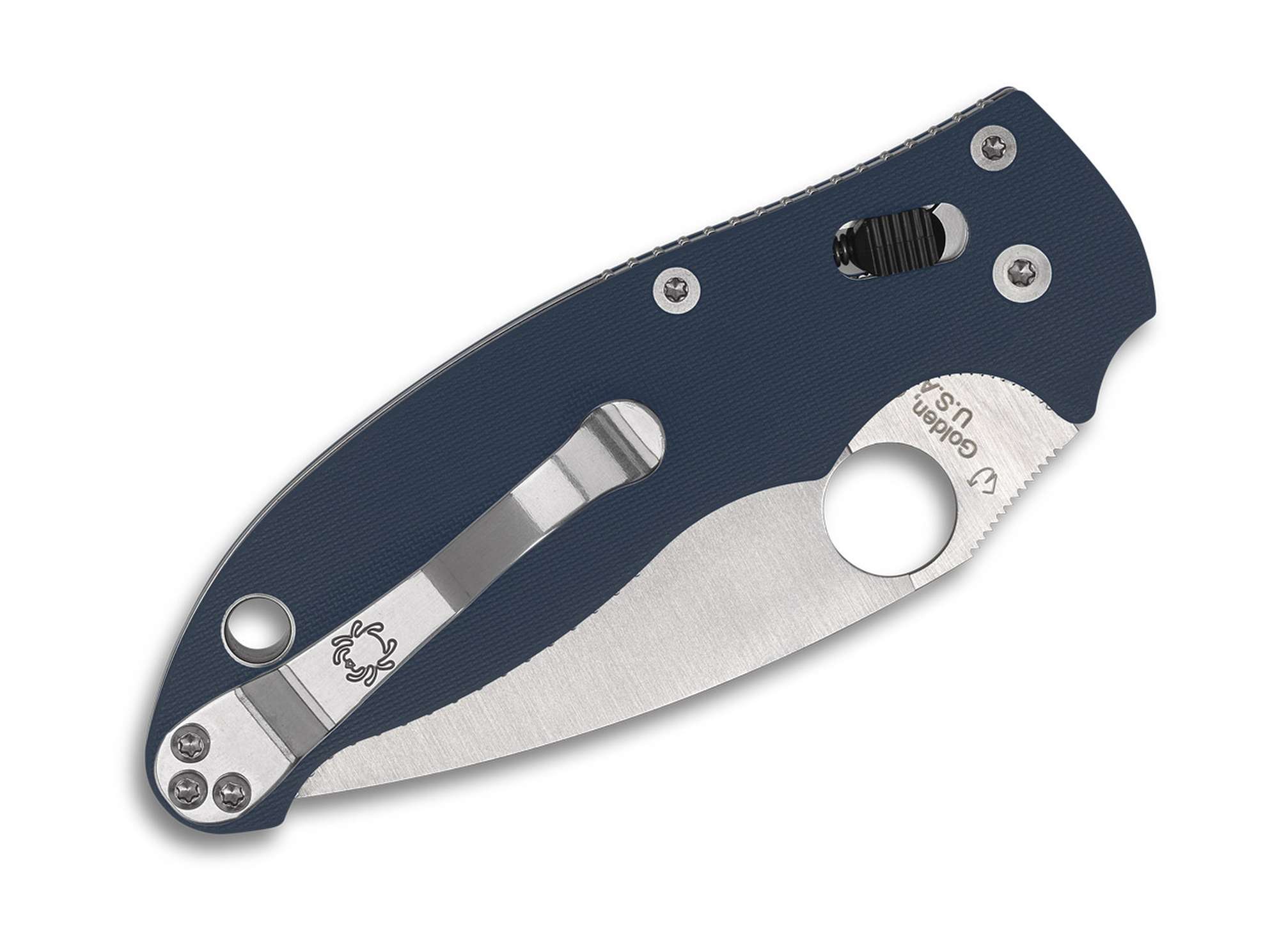 Briceag Manix 2 CPM SPY27 G10 Blue PlainEdge Spyderco- Design Robust, Utilizare EDC