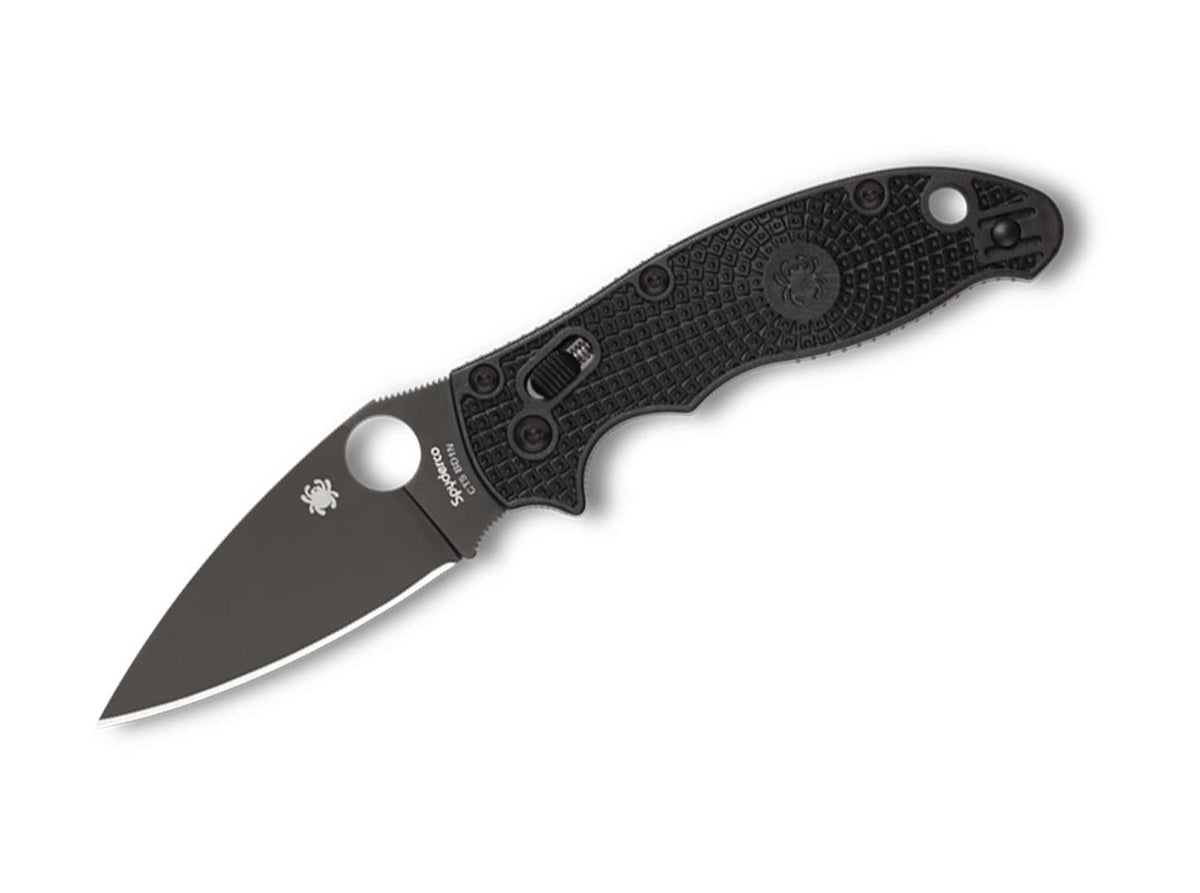 Briceag Manix 2 Lightweight All Black Spyderco- Blocare cu Rulment, Operare Ambidextra
