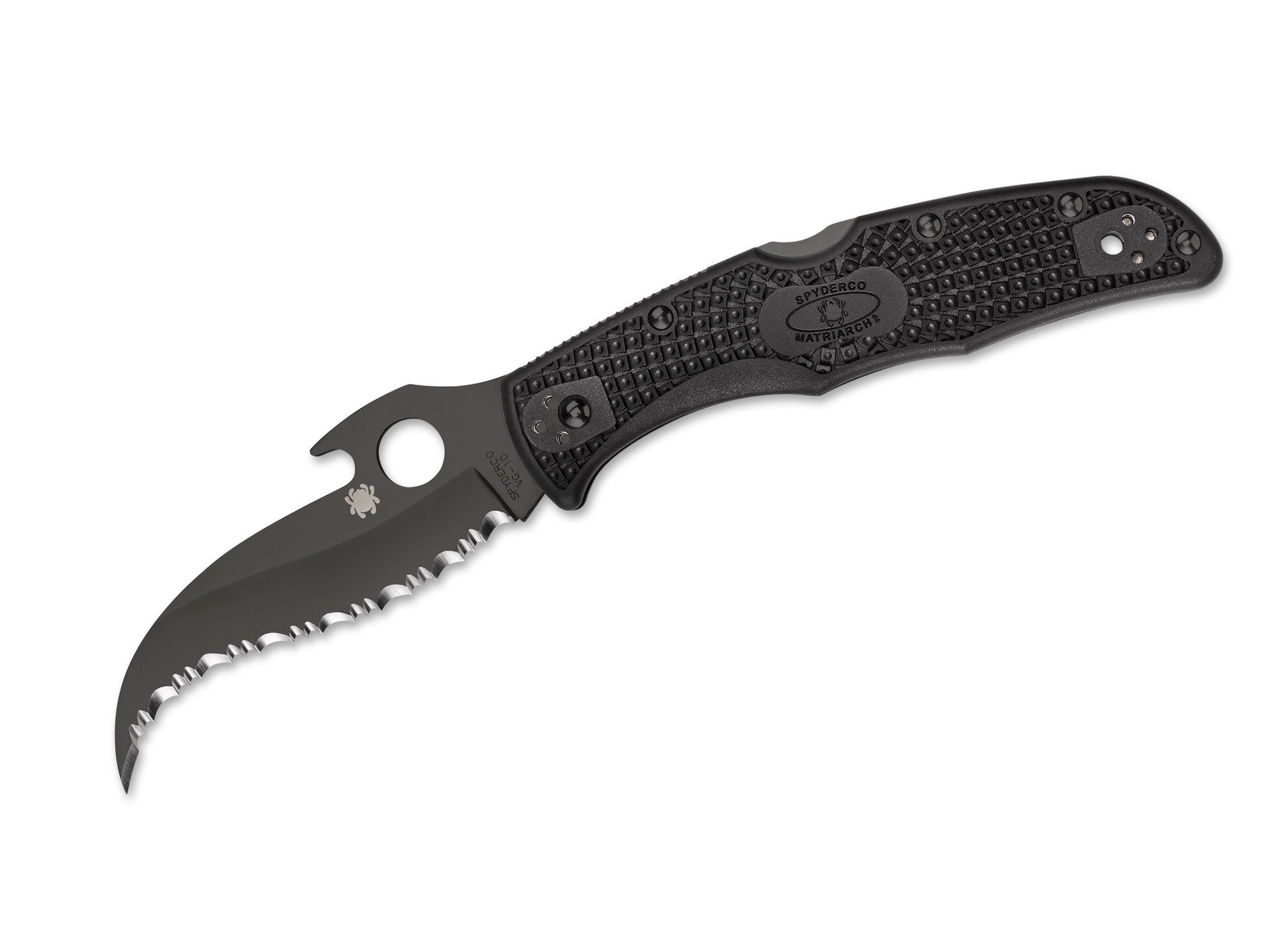 Briceag Matriarch 2 Black Spyderco- Deschidere Rapida Emerson Wave, Mecanism Backlock