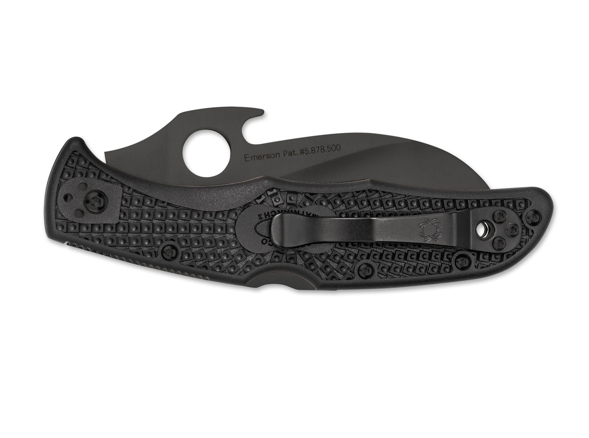 Briceag Matriarch 2 Black Spyderco- Deschidere Rapida Emerson Wave, Mecanism Backlock