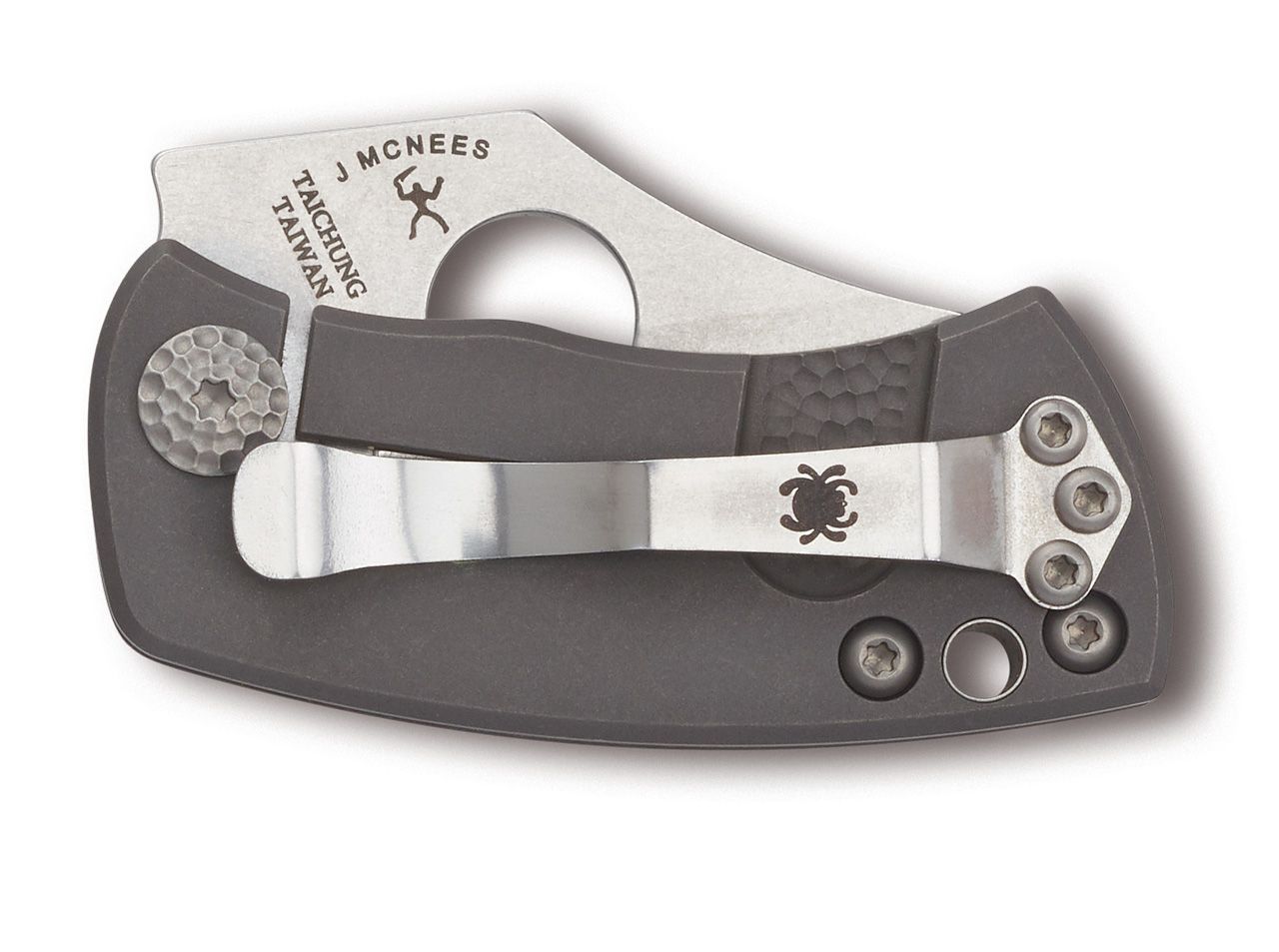 Briceag McBee Spyderco- Design Ultra-Compact, Maner Titan Solid