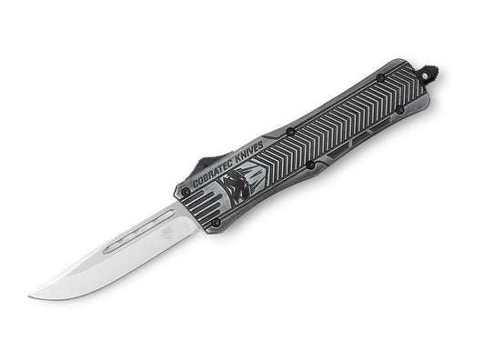 Briceag Medium Stonewash CTK-1 Drop CobraTec- Mecanism OTF, Lamă D2 Drop Point