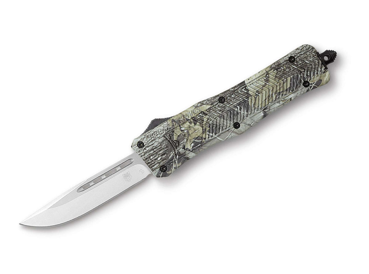 Briceag Medium Woodland CTK-1 Drop CobraTec- Mecanism OTF, Lamă D2 Drop Point
