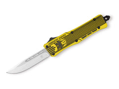Briceag Medium Yellow Graphite Black CTK-1 Drop CobraTec- Lamă Drop Point D2, Mecanism OTF Rapid